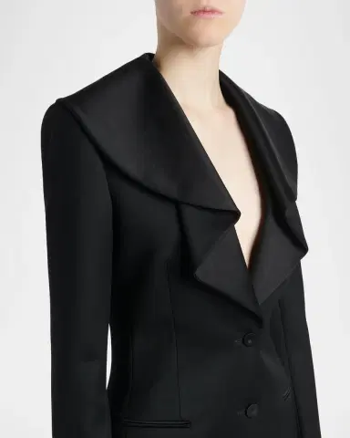 McQueen Draped Satin Lapel Single-Breasted Jacket | Thumbnail 5