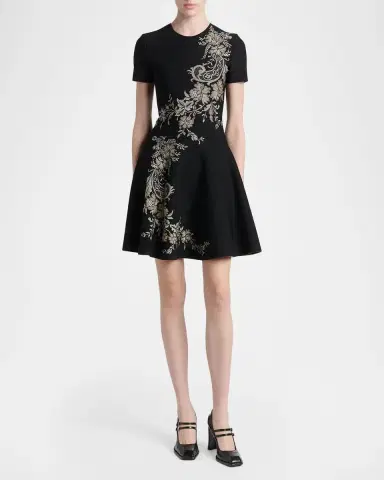 McQueen Volume Asymmetric Jacquard Mini Dress | Thumbnail 2 McQueen Volume Asymmetric Jacquard Mini Dress | Thumbnail 2