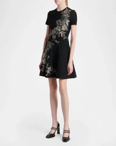 McQueen Volume Asymmetric Jacquard Mini Dress | Thumbnail 4 McQueen Volume Asymmetric Jacquard Mini Dress | Thumbnail 4