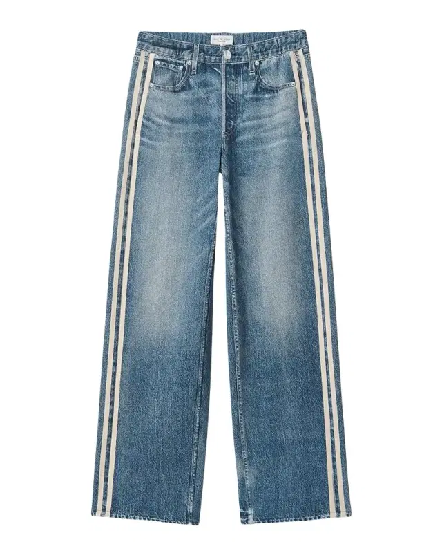 rag & bone rb Miramar Terry Wide-Leg Track Jeans