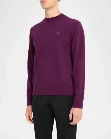 Burberry Men's Clifford EKD-Embroidered Crewneck Sweater | Thumbnail 4
