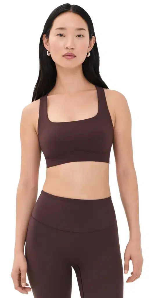Beyond Yoga In The Zone coopneck Bra Cocoa Plum