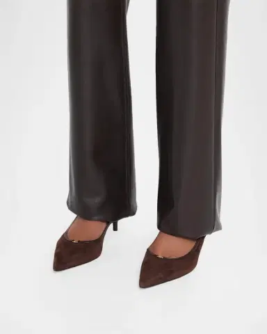 Tory Burch 45mm Double T Buckle Suede Pumps | Thumbnail 2