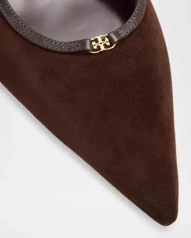 Tory Burch 45mm Double T Buckle Suede Pumps | Thumbnail 5