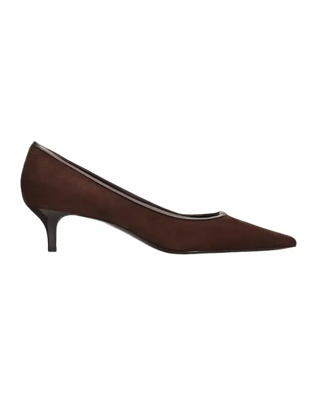 Tory Burch 45mm Double T Buckle Suede Pumps