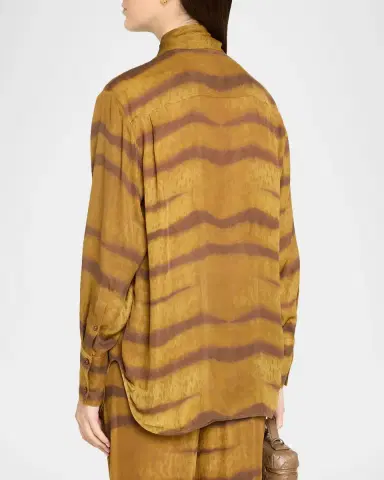 Frame The Silk Oversized Tie-Neck Shirt | Thumbnail 3 Frame The Silk Oversized Tie-Neck Shirt | Thumbnail 3