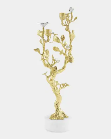 Michael Aram Lovebirds Silver & Gold Candelabra | Thumbnail 2
