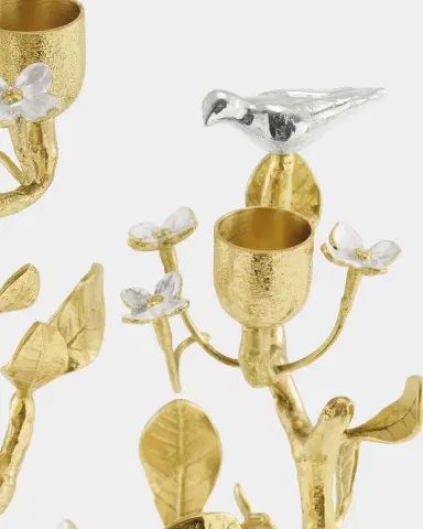 Michael Aram Lovebirds Silver & Gold Candelabra | Thumbnail 5
