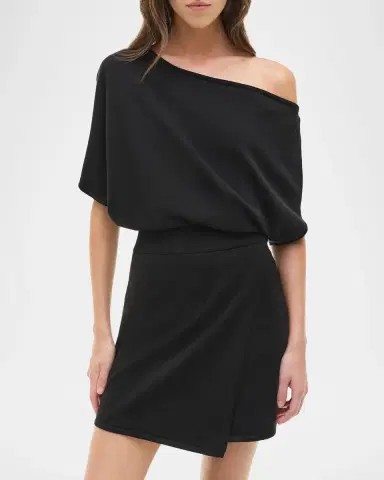 Simkhai Shania Faux-Wrap Wool-Blend Mini Dress | Thumbnail 4