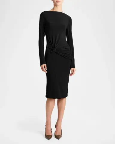 Santorelli Bodycon Bateau-Neck Midi Dress | Thumbnail 2