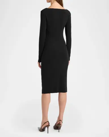 Santorelli Bodycon Bateau-Neck Midi Dress | Thumbnail 3