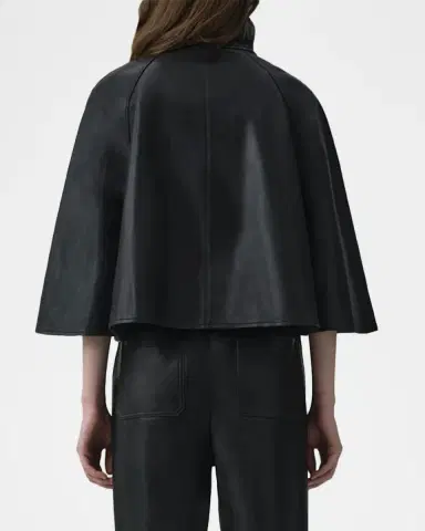Simkhai Orvik Leather Cape Jacket | Thumbnail 3