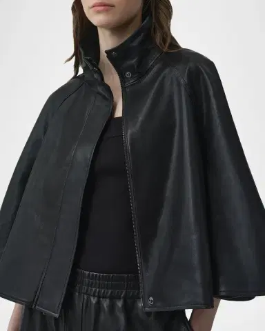 Simkhai Orvik Leather Cape Jacket | Thumbnail 5