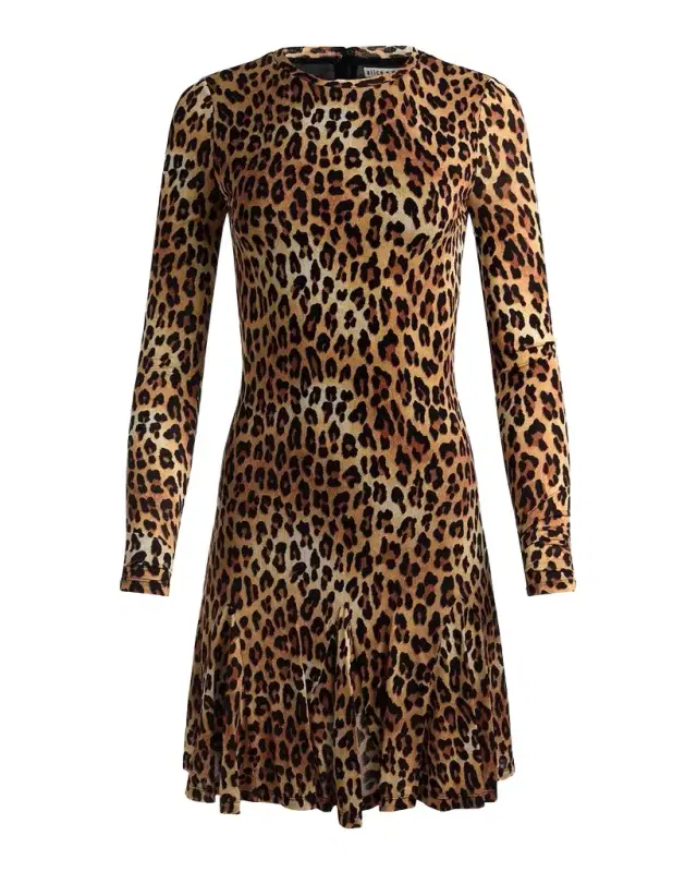 Alice + Olivia Wendy Cheetah Print A-Line Dress