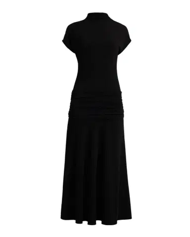 Santorelli Ruched Mock-Neck Midi Dress | Thumbnail 1