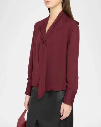 Simkhai Lillian Silk Blouse | Thumbnail 4 Simkhai Lillian Silk Blouse | Thumbnail 4