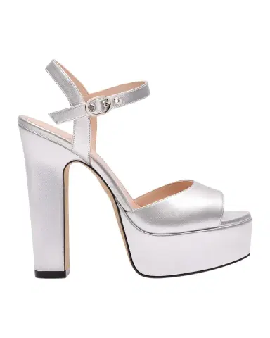Stuart Weitzman 130mm Reade Metallic Leather Platform Sandals | Thumbnail 3