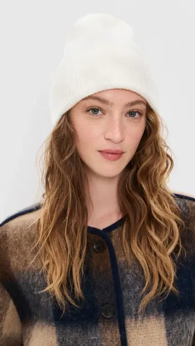 Lisa Yang Stockholm Cashmere Beanie Cream One Size | Thumbnail 3