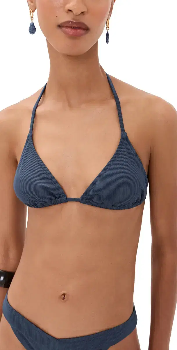 LE BOP Triangle Bikini Top Dark Denim M