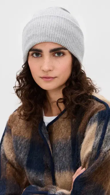 Lisa Yang Stockholm Cashmere Beanie Dove Grey One Size | Thumbnail 3