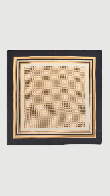 A.L.C. A. L.C. Albers Print Silk Scarf Black/Caramel Dotted One Size | Thumbnail 2