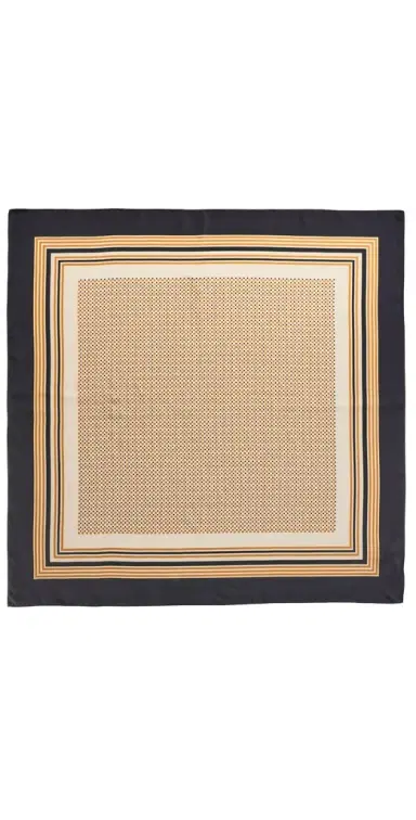 A.L.C. A. L.C. Albers Print Silk Scarf Black/Caramel Dotted One Size | Thumbnail 1