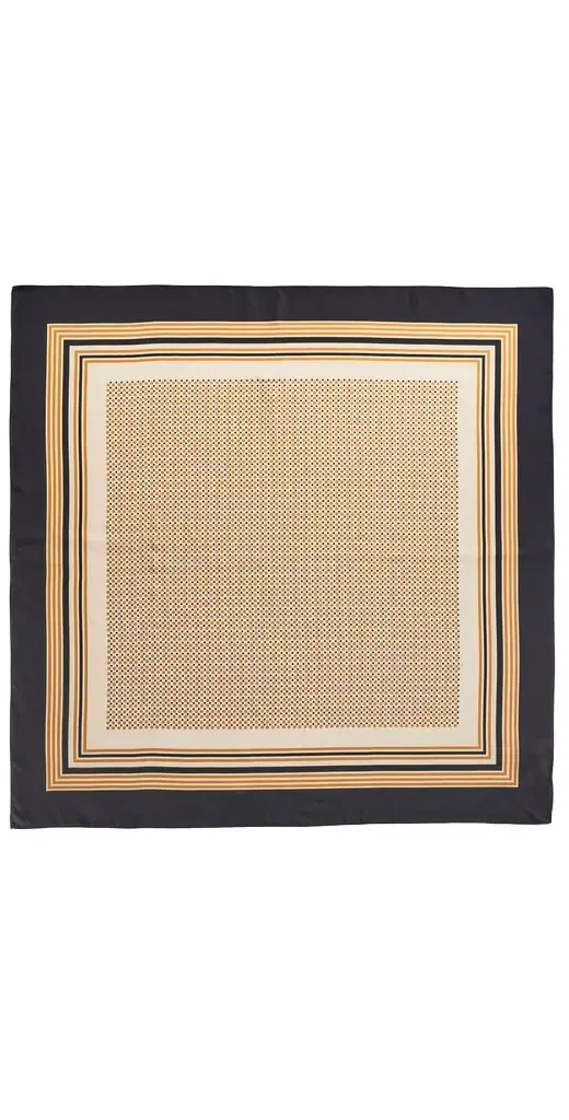 A.L.C. A. L.C. Albers Print Silk Scarf Black/Caramel Dotted One Size