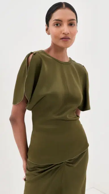 Victoria Beckham Bela Top Marsh Green | Thumbnail 2 Victoria Beckham Bela Top Marsh Green | Thumbnail 2