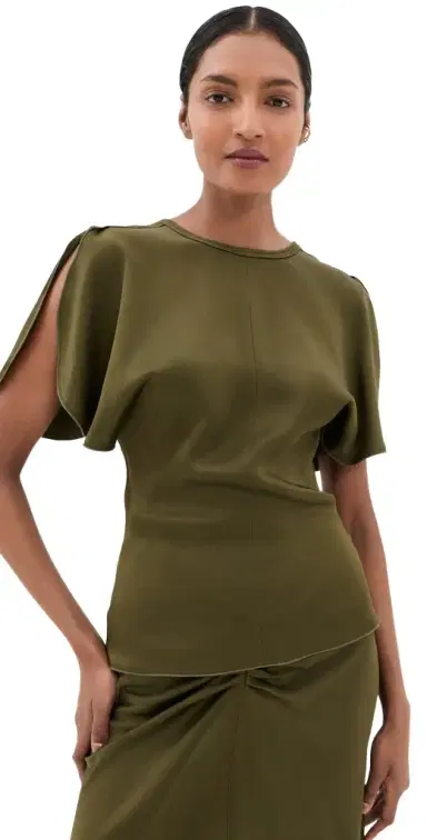 Victoria Beckham Bela Top Marsh Green | Thumbnail 1 Victoria Beckham Bela Top Marsh Green | Thumbnail 1