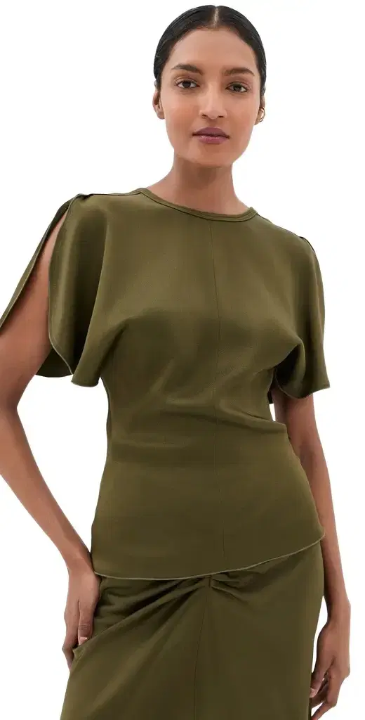 Victoria Beckham Bela Top Marsh Green