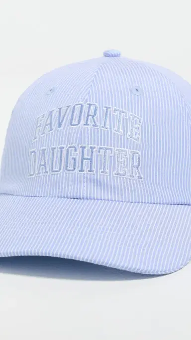 Favorite Daughter Stripe Logo Baseball Cap Blue/ White Stripe One Size | Thumbnail 5