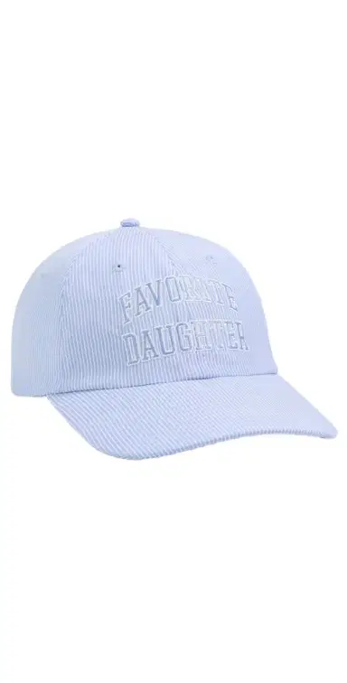 Favorite Daughter Stripe Logo Baseball Cap Blue/ White Stripe One Size | Thumbnail 1