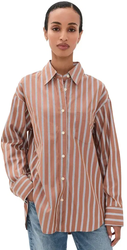 Citizens of Humanity Thea Boyfriend Shirt Copper tripe