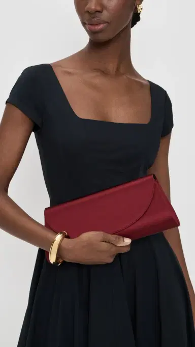 Hunting Season Opera Clutch In Satin Burgundy One Size | Thumbnail 3