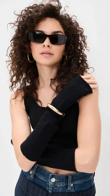 Lisa Yang Aspen Arm Cashmere Warmers Black One Size | Thumbnail 3
