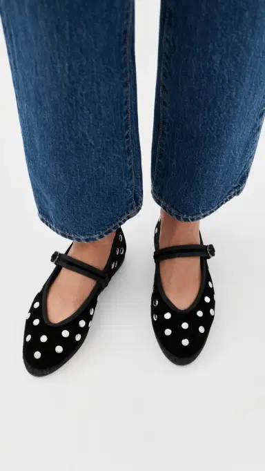 Flabelus Mae Silver Black Mary Jane Flats | Thumbnail 3 Flabelus Mae Silver Black Mary Jane Flats | Thumbnail 3