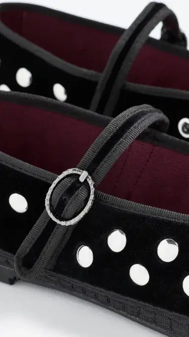 Flabelus Mae Silver Black Mary Jane Flats | Thumbnail 6 Flabelus Mae Silver Black Mary Jane Flats | Thumbnail 6