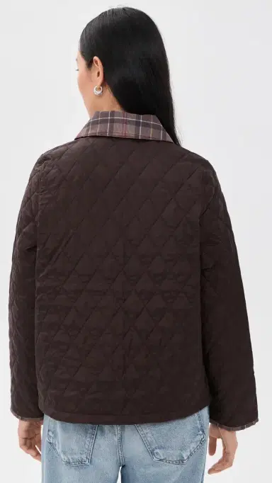 Barbour Icons Tartan Collar Cropped Liddesdale Quilted Jacket | Thumbnail 3
