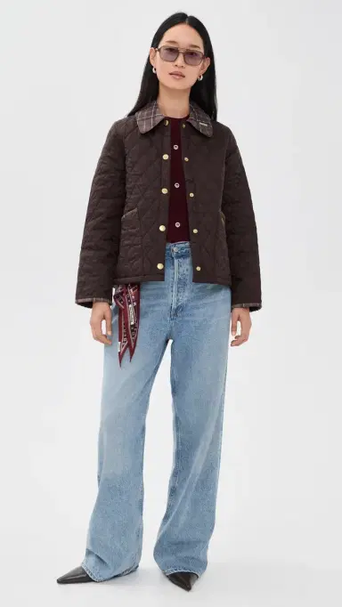 Barbour Icons Tartan Collar Cropped Liddesdale Quilted Jacket | Thumbnail 5