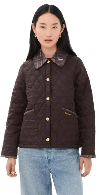 Barbour Icons Tartan Collar Cropped Liddesdale Quilted Jacket | Thumbnail 1