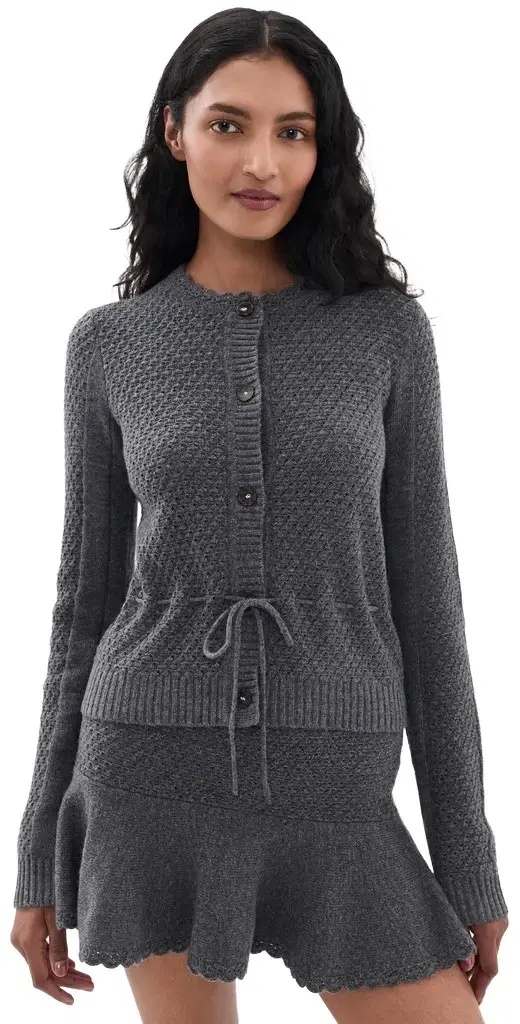 The Garment Como Belted Cardigan Grey Melange
