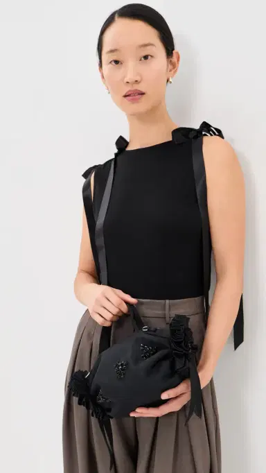 Simone Rocha Turbo Embellished Mini Double Ribbon Rosette Bag | Thumbnail 3