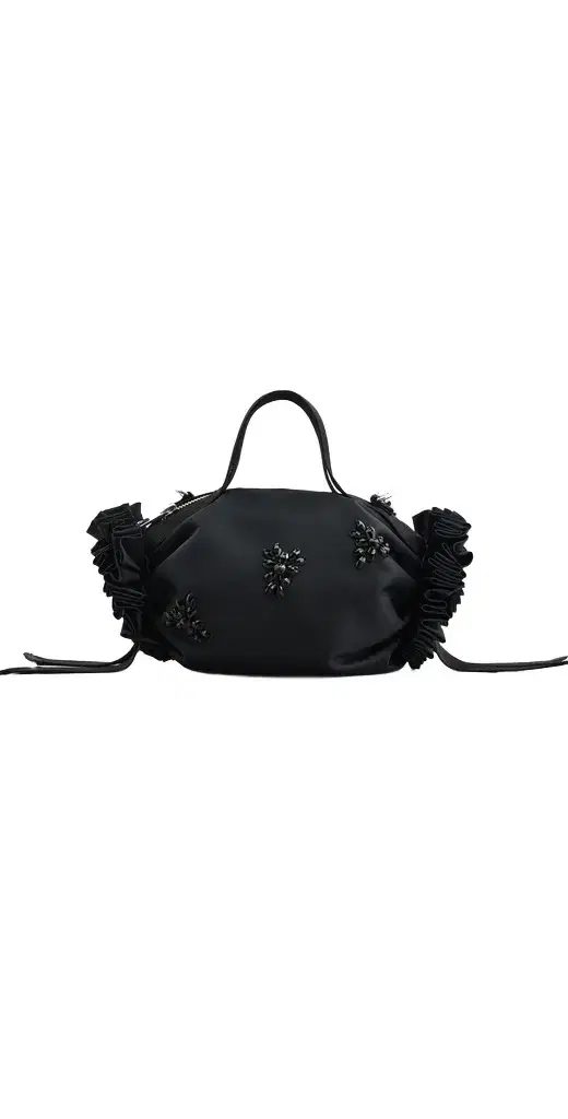 Simone Rocha Turbo Embellished Mini Double Ribbon Rosette Bag Black/Jet One Size