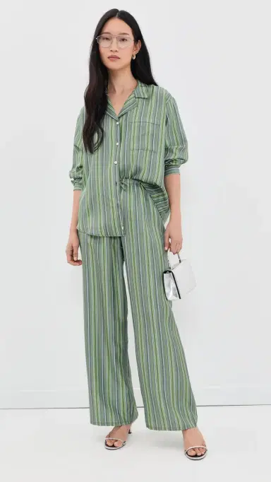 Comme Si Long Sleeve Notched Collar Shirt Abruzzo Stripe L | Thumbnail 5 Comme Si Long Sleeve Notched Collar Shirt Abruzzo Stripe L | Thumbnail 5