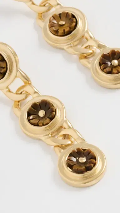 Brinker + Eliza Cherry Blossom Earrings Tiger's Eye One Size | Thumbnail 4