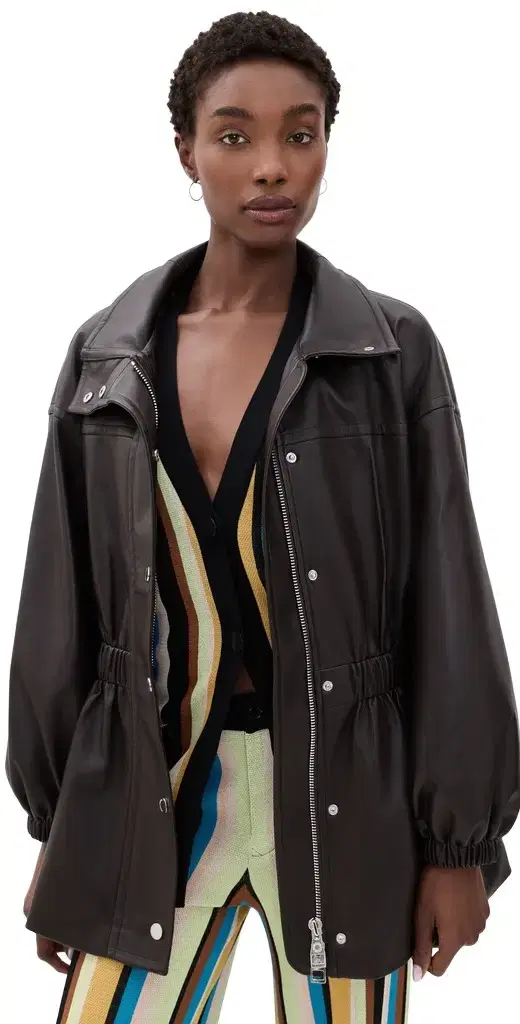SIMONMILLER Yara Faux Leather Jacket Dark Choco Brown