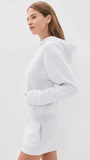 Skims Classic Zip Up Hoodie ight Heather Grey | Thumbnail 4