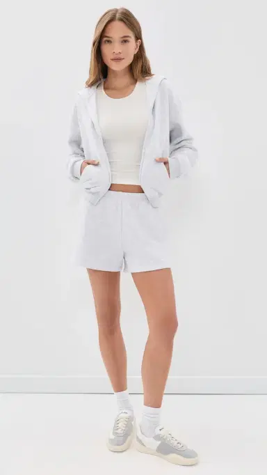 Skims Classic Zip Up Hoodie ight Heather Grey | Thumbnail 5