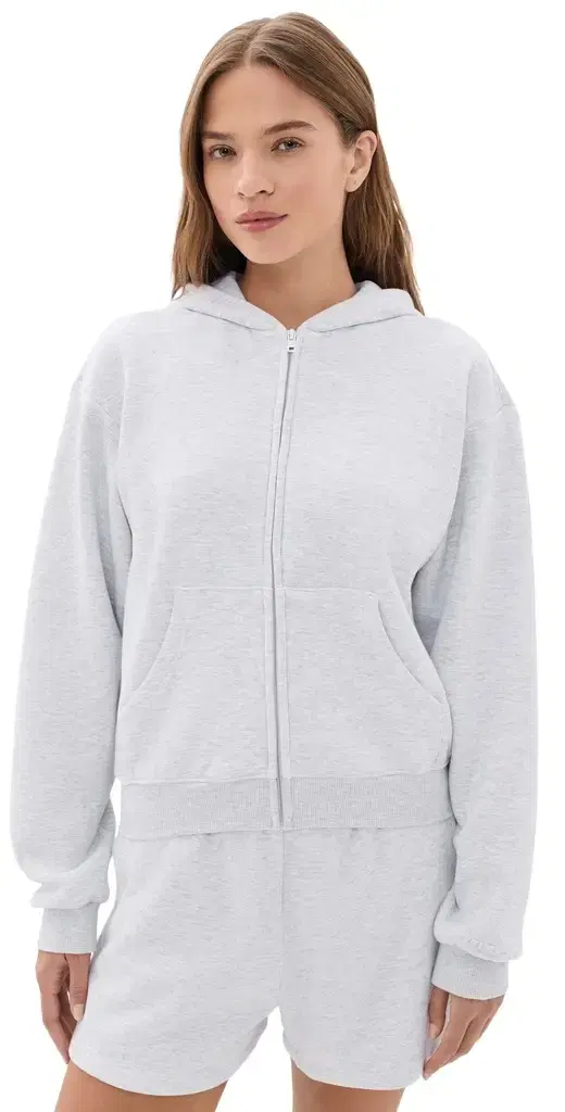 Skims Classic Zip Up Hoodie ight Heather Grey
