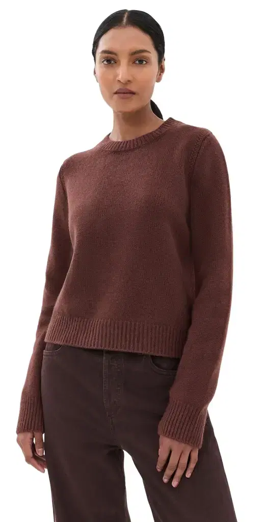 Sablyn Noa hrunken Cashmere Crew Sweater Cinnabar